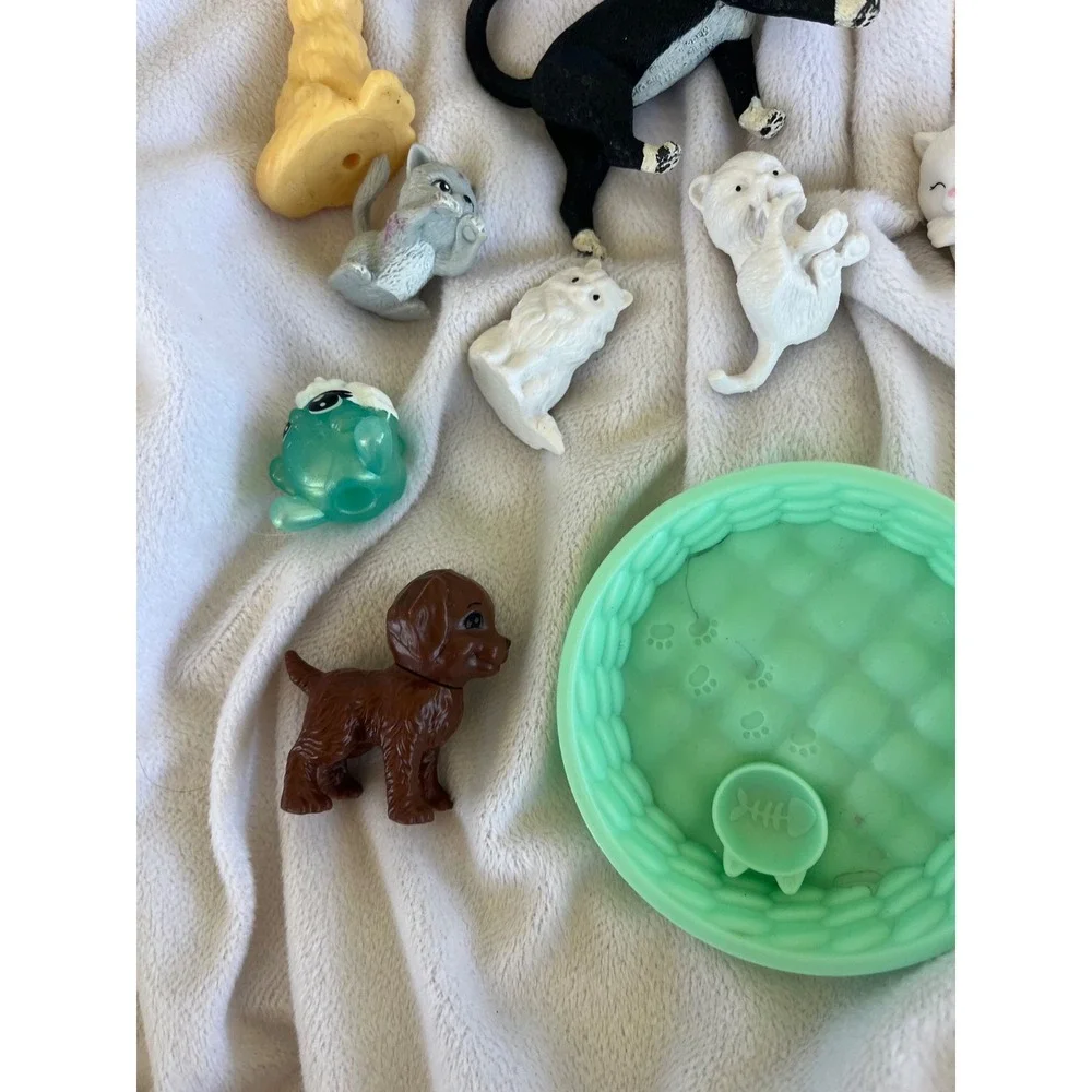 Mixed Toy Animal Figurine Lot Cats Dogs‎ Bunny Barbie 16pc Set